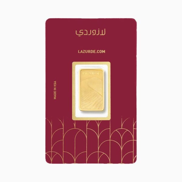 ⁦سبيكة ذهب 5 جرام شكل كثبان رملية عيار 24 قيراط⁩ - الصورة ⁦2⁩